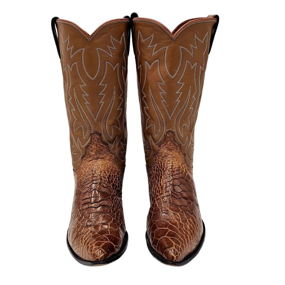 Vintage Preban Exotic Justin Womens 8AA Honey Brown Cowboy Western Boots Cowgirl - Picture 13 of 16